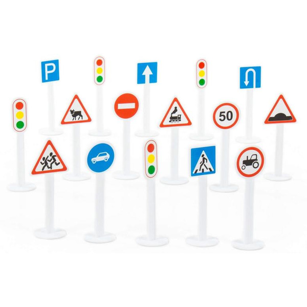 Набор дорожных знаков Полесье №1 (16 элементов) 64196
