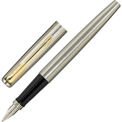 Ручка перьевая PARKER Jotter Core Stainless Steel GT (ежедневник А5 черный, пакет) 880902