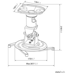 Кронштейн для проектора CACTUS CS-VM-PR01-BK