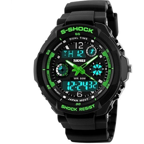 Наручные часы Skmei S-Shock 0931-1 (черный/зеленый)