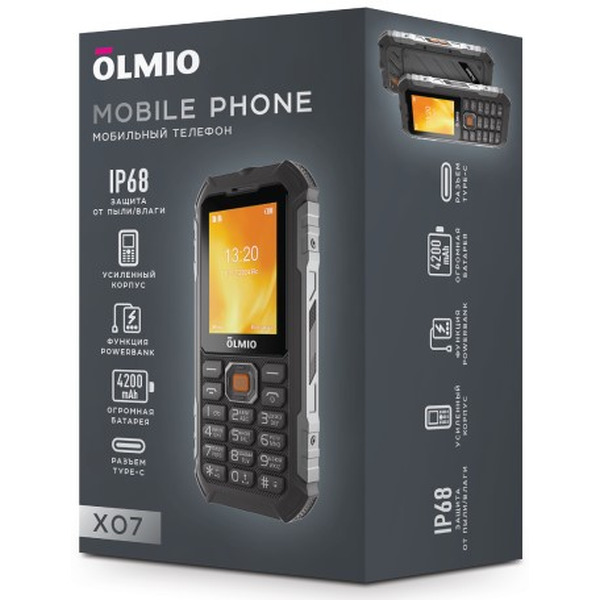 Мобильный телефон Olmio X07 (черный-оранжевый)