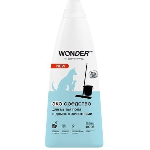 Экосредство для мытья пола WONDER LAB в домах с животными 1.1 л