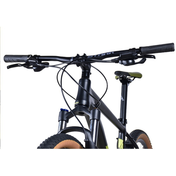 Велосипед Stark Router 27.4 HD р. 20 2025 (черный матовый/оливково-желтый)