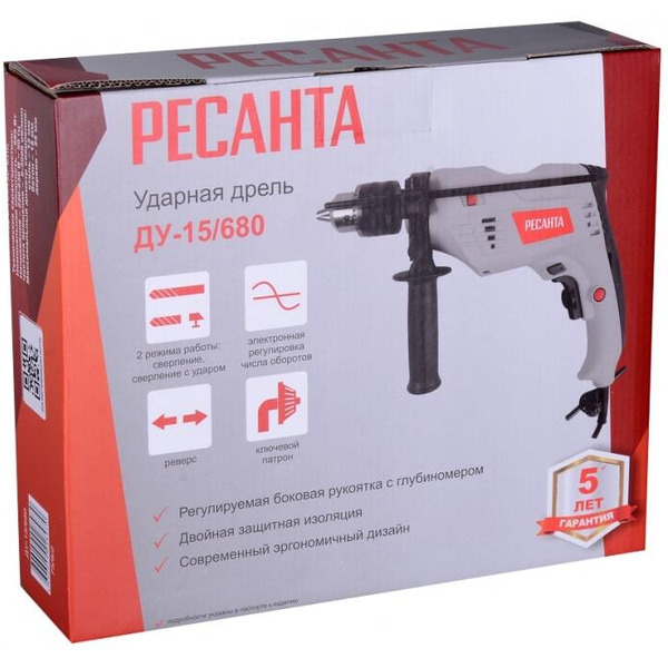 Дрель Ресанта ДУ-15/680 (75/8/2)