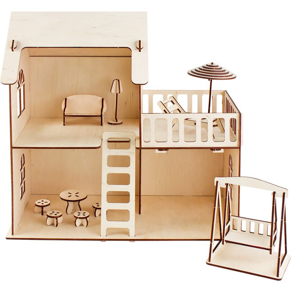 Кукольный домик Woody С летней террасой 02727