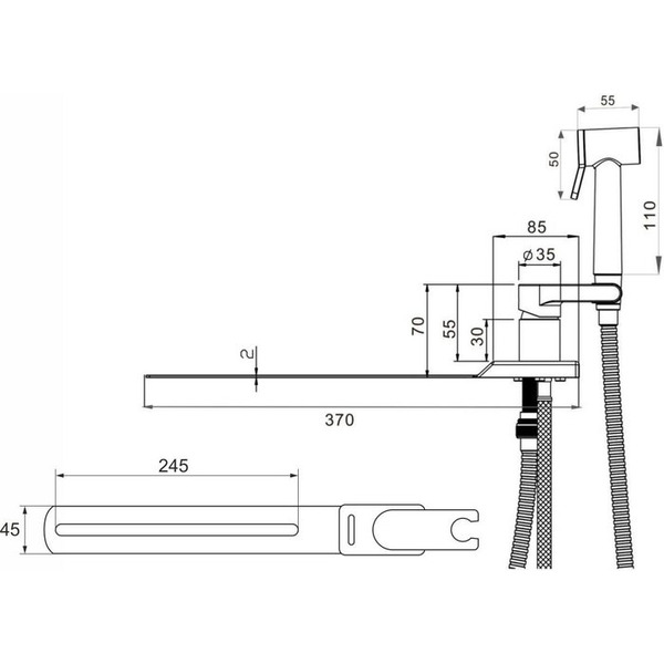 Смеситель с лейкой для биде AV Engineering AVSET06GM