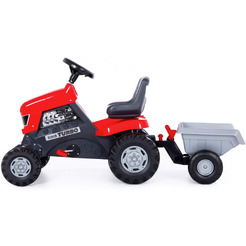 Каталка-трактор с педалями Turbo с полуприцепом Полесье 52681
