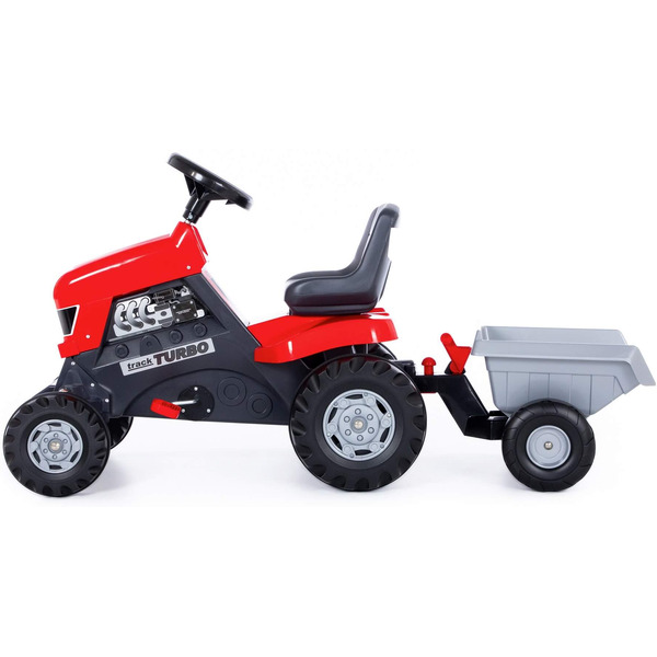 Каталка-трактор с педалями Turbo с полуприцепом Полесье 52681