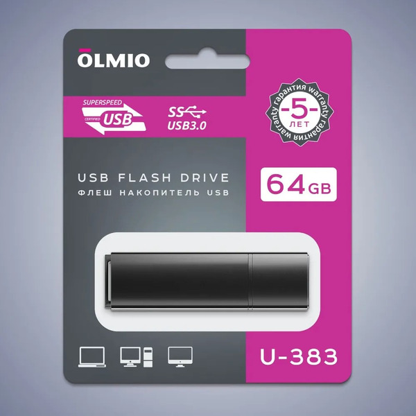 USB Flash Olmio U-383 64GB (черный)