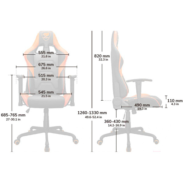 Кресло компьютерное игровое COUGAR Fortress Black (3MELIBLB.VP01)
