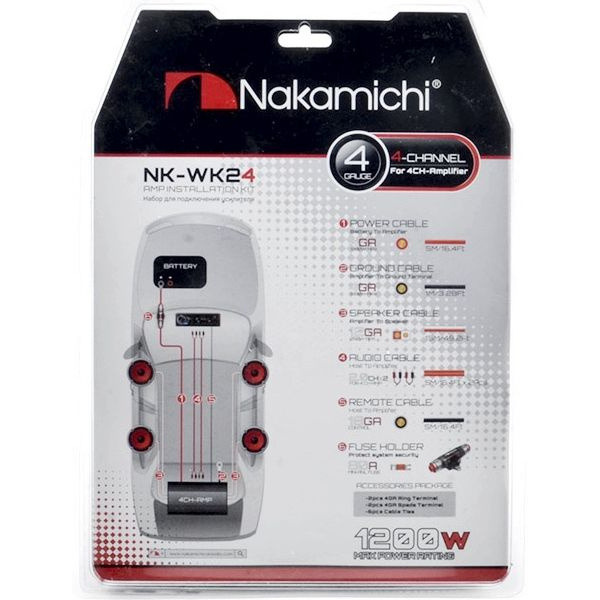 Набор проводов для подключения 4-канального усилителя 4Ga NAKAMICHI NK-WK24
