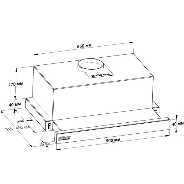 Кухонная вытяжка Backer TH60L-15F1K-SS