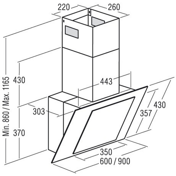 Вытяжка САТА CERES 900XGWH