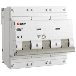 Выключатель автоматический EKF PROxima 3P 16А (D) 10kA ВА 47-100