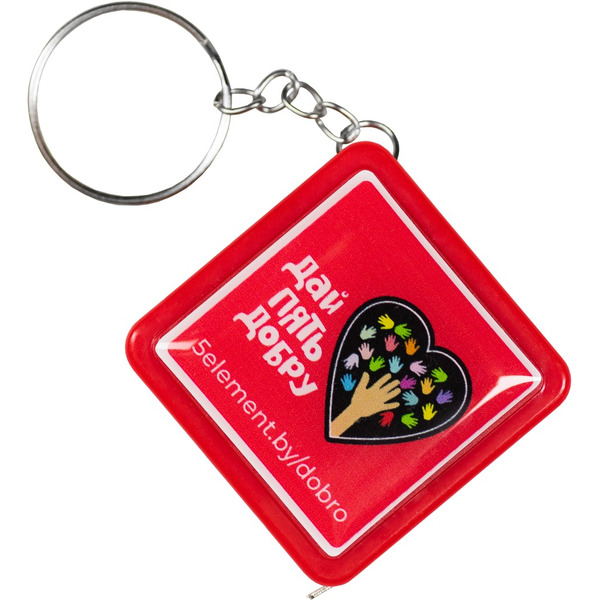 Рулетка сувенирная на магните "Дай пять добру" красная