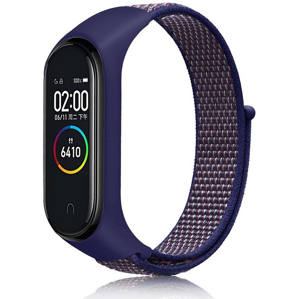 Ремешок Bingo Nylon для Xiaomi Mi Band 3/4/5/6 (темно-синий)