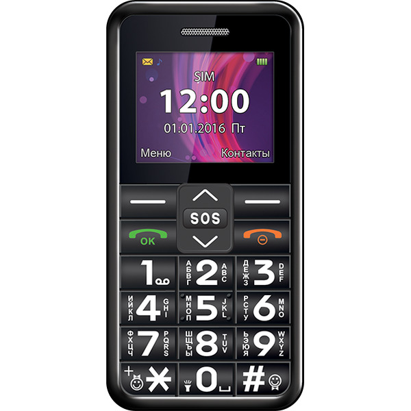 Мобильный телефон Texet TM-101 черный