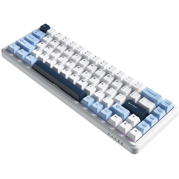Компьютерная клавиатура AJAZZ AK680 MAX (8+1K) сине-бело-темно-синие клавиши