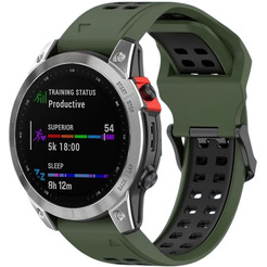 Ремешок Bingo Double Holes для часов 26мм (оливковый с черным)