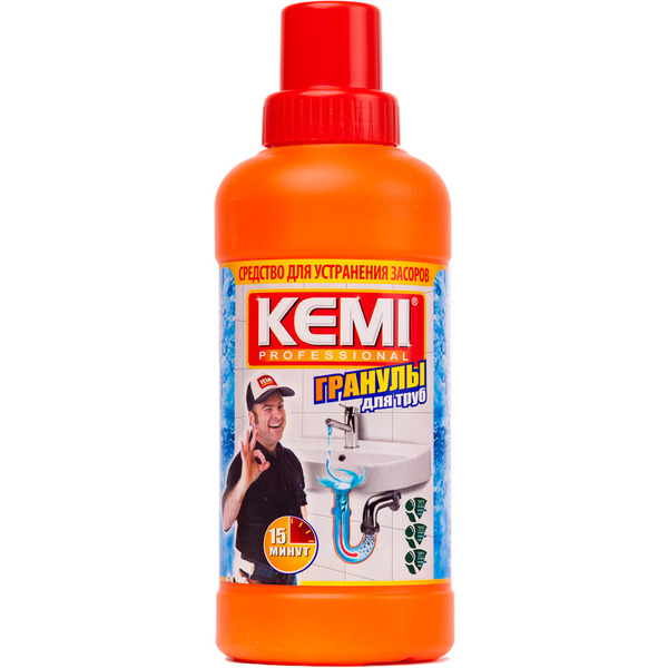 Средство для удаления засоров KEMI Professional в гранулах 500г.