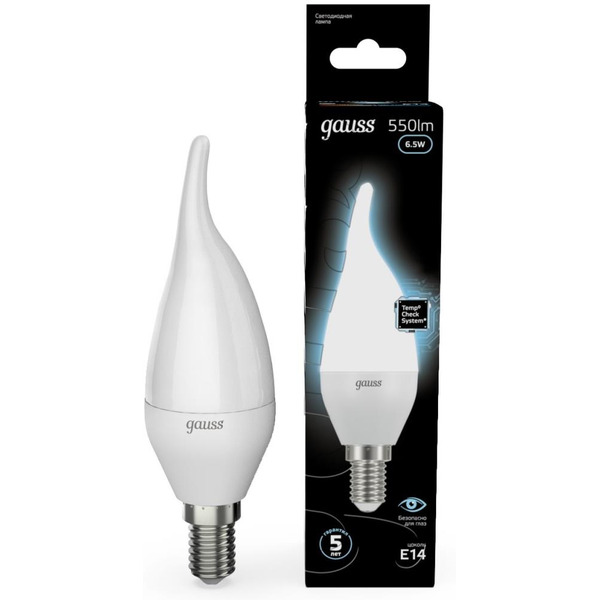 Лампа светодиодная "На ветру" GAUSS C37 6,5W 4100K E14