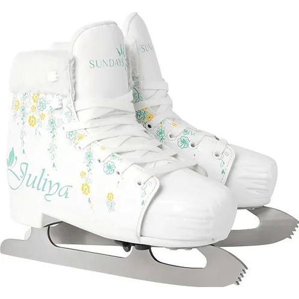 Коньки фигурные Sundays Juliya PW-231D-1I (S, белый/голубой/желтый)