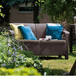 Диван садовый Keter Corfu II Love Seat 258946 (коричневый)