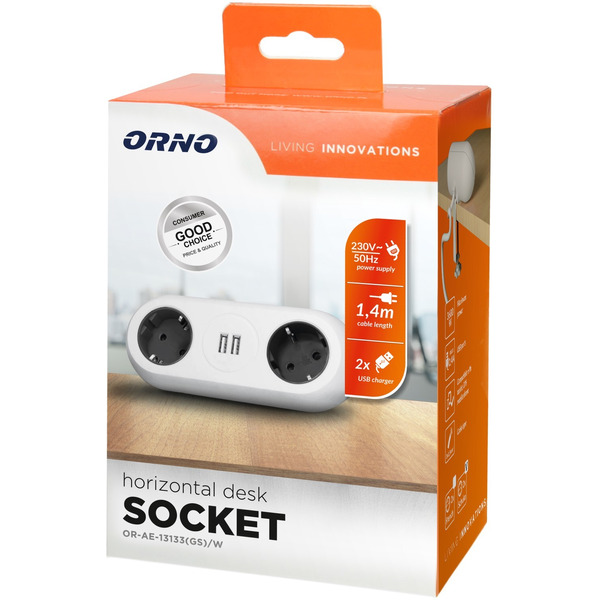 Блок розеточный Orno OR-AE-13133-W 1,4 м