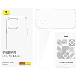Накладка силиконовая Baseus P60115400201-01 Schott Series for iP 15 Plus, с защитным стеклом и набором для чистки, Clear