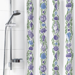 Штора для ванной комнаты Вилина 6984 Ракушки (белый)