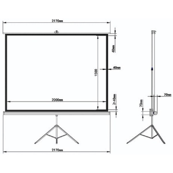 Экран проекционный на треноге BRAUBERG TRIPOD (150х200см), матовый