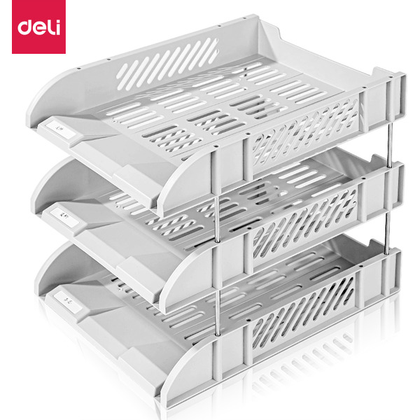 Лоток для бумаг горизонтальный DELI 9217GRAY