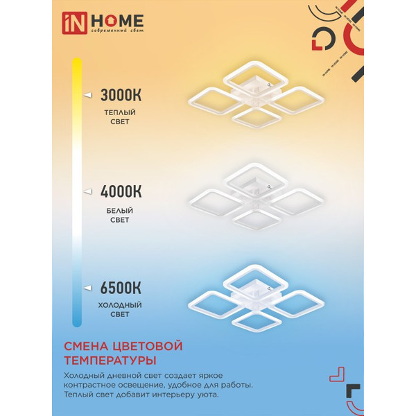 Светильник светодиодный IN HOME ELEGANT ARIS-W (4690612043340)