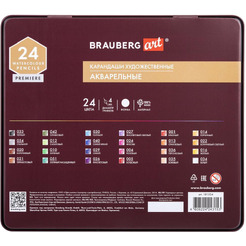 Карандаши художественные цветные акварельные BRAUBERG Art Premiere 181534 (24 цв)