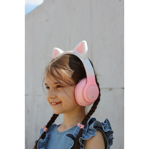 Наушники с ушками MIRU Cat EP-W10 (розовый)