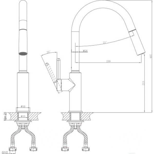 Смеситель для кухни A-Five A5-0825