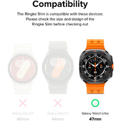 Чехол с защитным стеклом Ringke SLIM+Glass для Galaxy Watch Ultra 47mm 2024/ 2025 MATTE BLACK