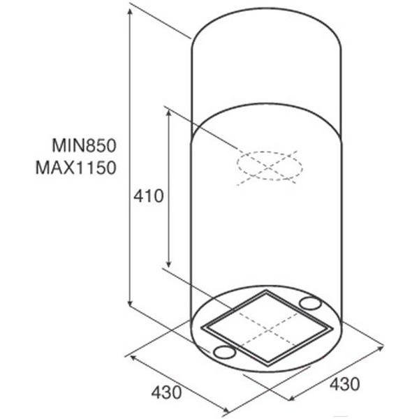 Кухонная вытяжка JETAIR Pipe Island IX/A/43