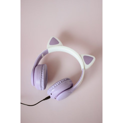 Наушники с ушками MIRU Cat EP-W10 (сиреневый)