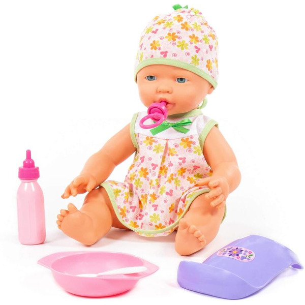 Пупс Полесье Веселый с соской + набор для кормления 78377