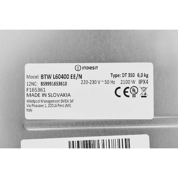 Стиральная машина Indesit BTW L60400 EE/N