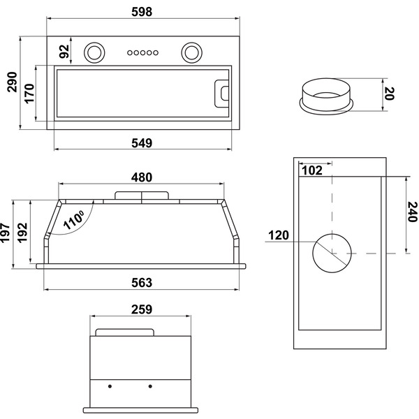 Вытяжка MAUNFELD Thames 601M (белый)