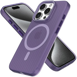 Задняя накладка CASE Translucent Strip Apple iPhone 15 Pro (фиолетовый)