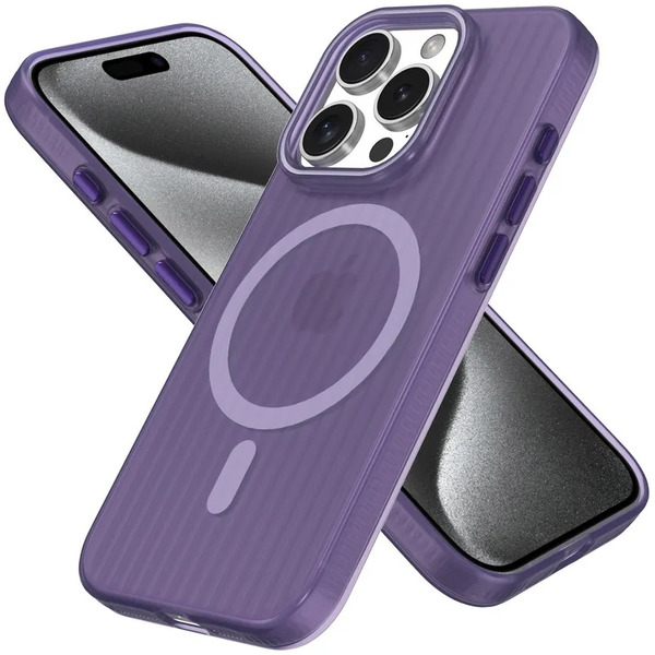 Задняя накладка CASE Translucent Strip Apple iPhone 15 Pro (фиолетовый)