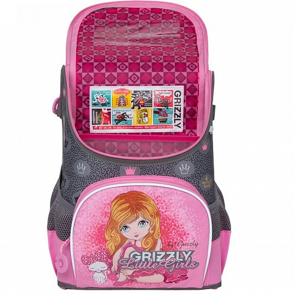 Рюкзак Grizzly RA-981-3 (серый/розовый)