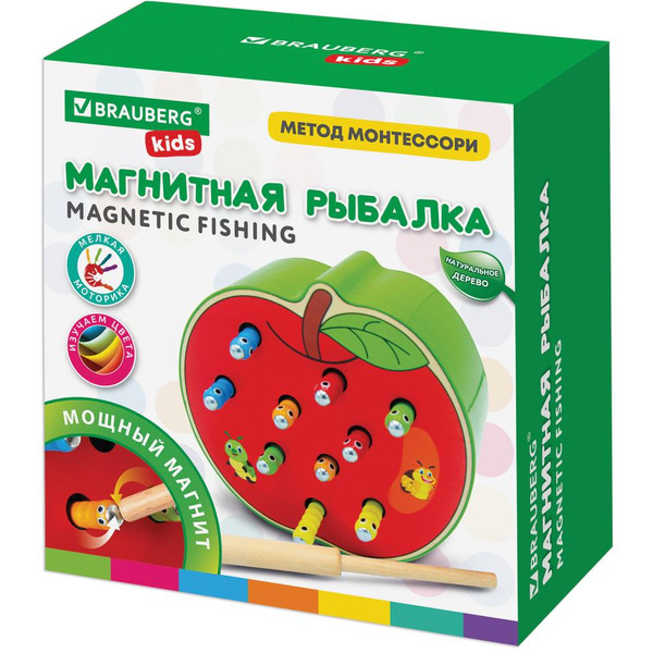 Магнитная рыбалка BRAUBERG Червяки в яблоке 665244