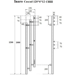 Полотенцесушитель Маргроид Ferrum Inaro 3 Cascade СНШ 120х6х12 (белый матовый, скрытого монтажа, таймер справа)