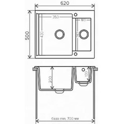 Кухонная мойка POLYGRAN BRIG 620 Песочный №302 407954
