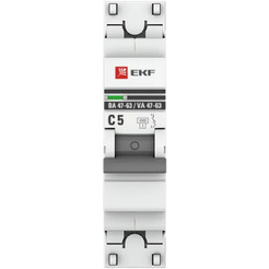 Выключатель автоматический EKF PROxima ВА 47-63 1P 5А (C) 4,5kA