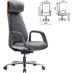 Кресло HAWASAN EX-820 (экокожа, графит/коричневый)